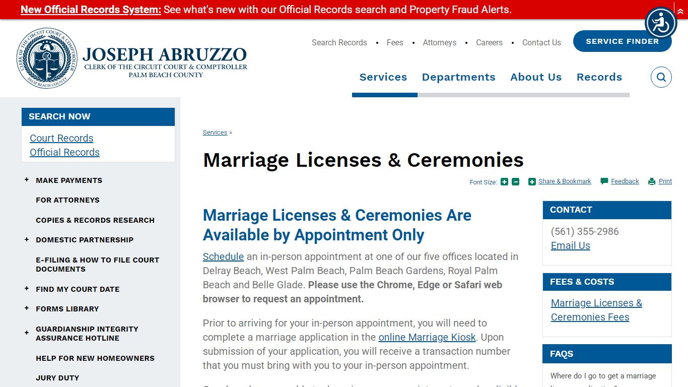 Marriage Licenses & Ceremonies | Clerk of the Circuit Court ...